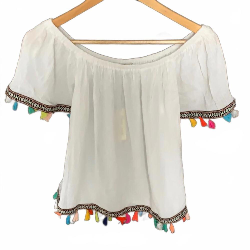 Speed Limit Fun Festive Tassel Top   Size M   NWT